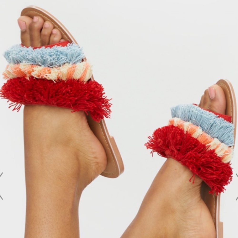 Multi Extreme Fringe Mule Sandal